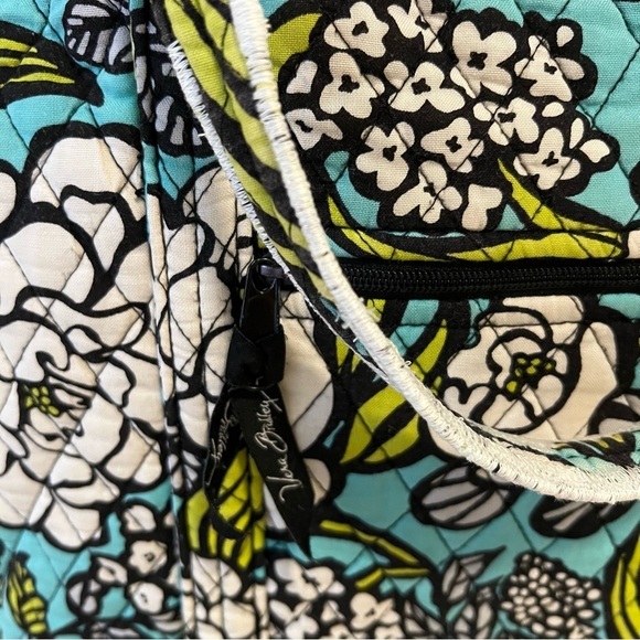 VERA BRADLEY Island Blooms Large Toggle Tote Y2K Blue Green Floral REPAIRED - Picture 8 of 16